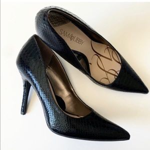 SAM & LIBBY "Dominique" Crocodile Pumps Stiletto Pointed Toe size 8.5